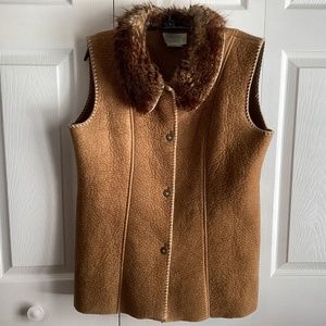 Deborah Murray Vintage Faux Fur/Suede Vest Size L